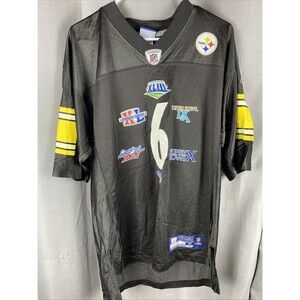 Reebok Pittsburgh Steelers Sz M 6X Super Bowl Champs #6 Football Jersey